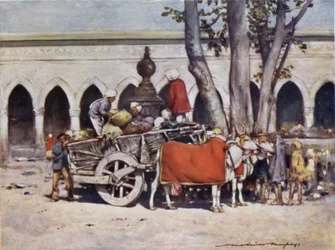 Scene Outside the Railway Station During the Delhi Durbar